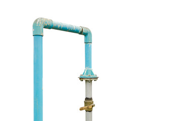 Groundwater wells are drilled and water is supplied with PVC pipes isolated on white background. PNG