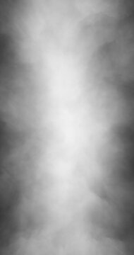 Realistic looped bright black and white smoke vertical animation background.