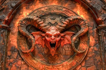 Intricate Dragon Sculpture Adorned on Ancient Temple Wall with Mythical Carvings in Vivid Colors