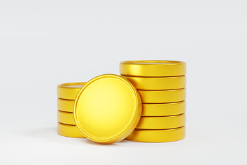 Stack of gold coin, business and financial concept, 3D rendering.