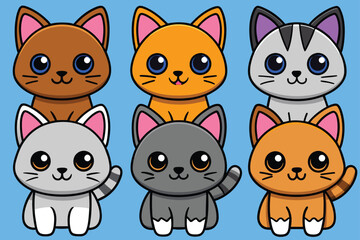 Fototapeta premium cute cat six icon vector illustration