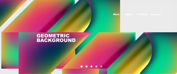 Minimal geometric web site page template design. Vector Illustration For Wallpaper, Banner, Background, Card, Book Illustration, landing page