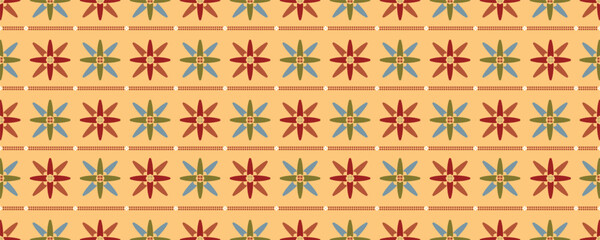 flower ethnic abstract ikat art. Seamless Kasuri pattern in tribal, folk embroidery, Aztec geometric flower ethnic fabric pattern. Design for carpet, wallpaper, clothing, wrapping, flower fabric,cover