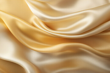 Texture of fabric. Texture of silk. Yellow fabric. Golden fabric. Abstract yellow background.
