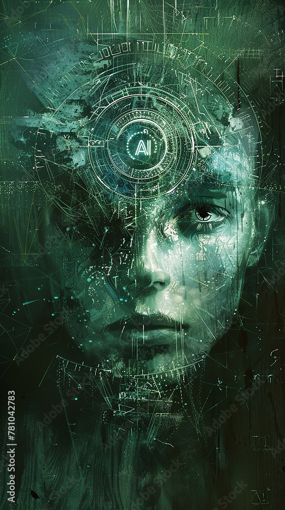 Poster a computer motherboard with a state-of-the-art ai processor. ai generative.