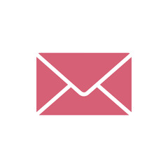 Flat email icon on white background. Vector illustration in trendy flat style