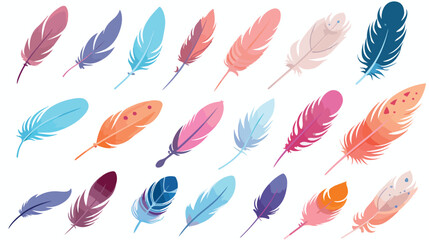 Feather decoration design vector illustration 2d fl - obrazy, fototapety, plakaty