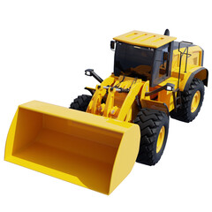 Big bulldozer loader cut out background