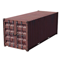 Realistic red cargo containers. Perspective and top view isolated.