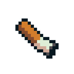 Fototapeta premium Cigarette pixel art icon. Isolated vector illustration. Design for stickers, logo, app, website, embroidery.