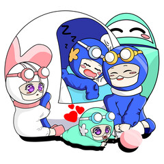 These cute children from the modern future world.