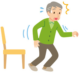 椅子から立ち上がる時にふらつく高齢者　医療　介護