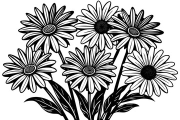 daisies-on-transparent-background-black-background 