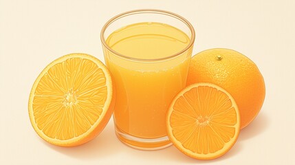 一杯のオレンジジュースとオレンジ11