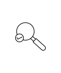magnifying glass with tick icon, vector best line icon.