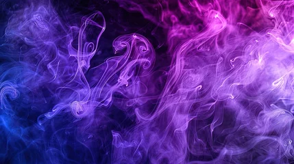 Fotobehang Smoke that is thick and purple against a backdrop of black isolation © Wp Background