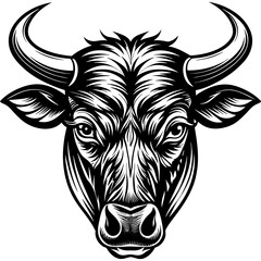 Obraz premium Bullhead silhouette vector illustration. 