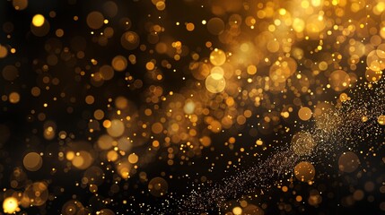 Gold glitter sparkle blurring on an abstract bokeh background