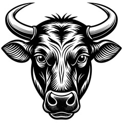        Bullhead silhouette  vector illustration.
