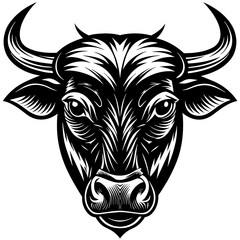        Bullhead silhouette  vector illustration.
