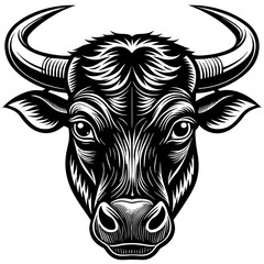        Bullhead silhouette  vector illustration.
