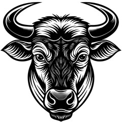        Bullhead silhouette  vector illustration.
