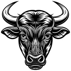 Bullhead silhouette  vector illustration.