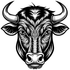 Bullhead silhouette  vector illustration.