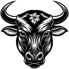 Bullhead silhouette  vector illustration.