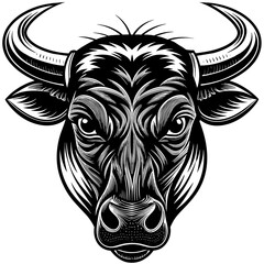 Bullhead silhouette  vector illustration.