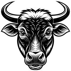 Bullhead silhouette  vector illustration.