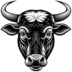 Bullhead silhouette  vector illustration.