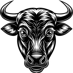 Bullhead silhouette  vector illustration.