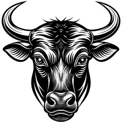 Bullhead silhouette  vector illustration.