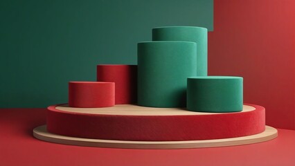 Christmas with our empty product podium image, perfect for showcasing holiday offerings.