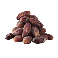 A close up of a pile of dates on a Transparent Background