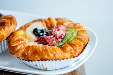 Closeup homemade Bakery  and freshly baked cookies on a plate. 
