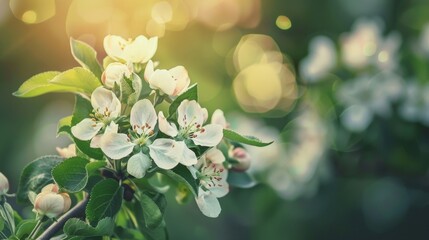 Close up of tree white flowers