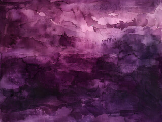 A painting of a purple sky with a few trees