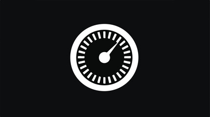 Speedometer white icon on a black background
