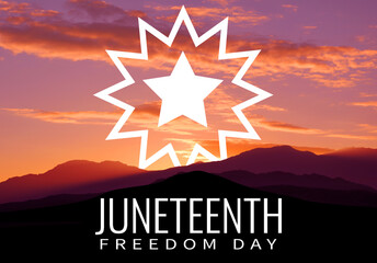 Juneteenth Freedom Day. African heritage . June 19. Celebrate Black Freedom. Flag. 3d illustration.