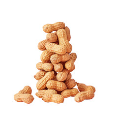 Fototapeta premium A heap of peanuts on a transparent