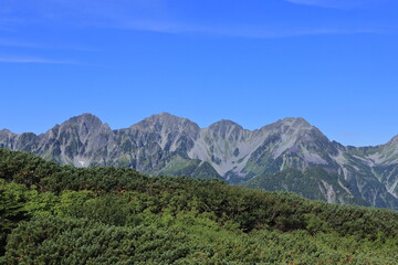 The Hotaka mountain range seen from Mt.Chogatake