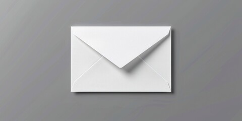 A white envelope against a gray background. Suitable for various business and communication concepts