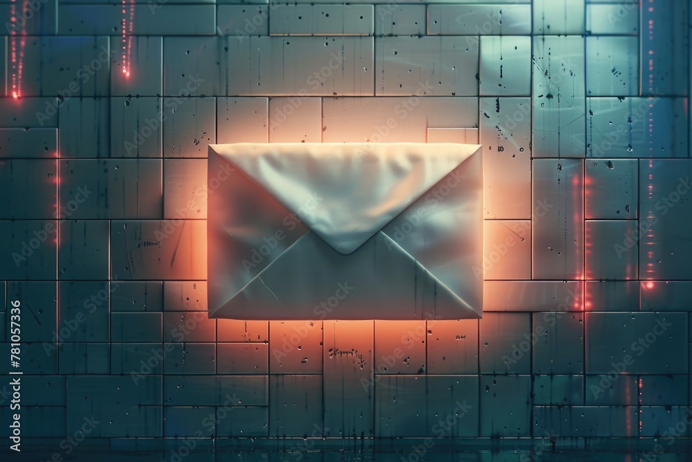 Aufkleber illuminated envelope in the dark, suitable for various designs