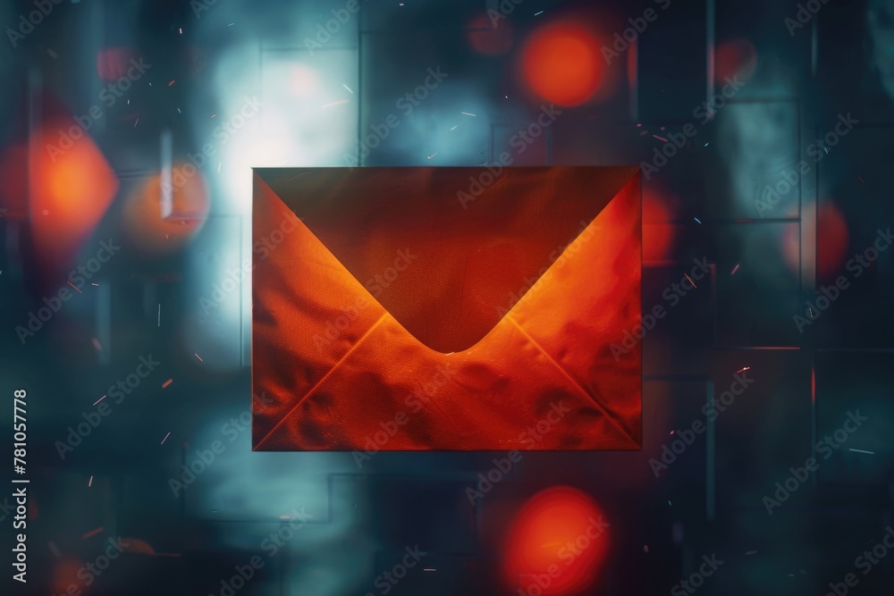 Poster a red envelope with a blurred background, suitable for various occasions