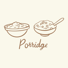 Beautiful line illustration of porridge 