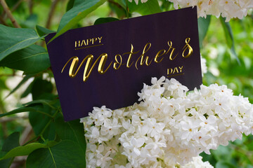 Card, banner, congratulations on Mothers Day