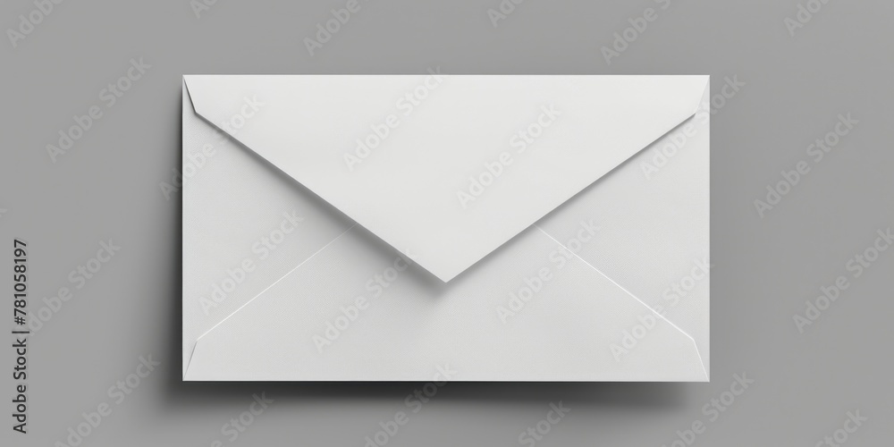 Poster open white envelope on a gray background. perfect for business and communication concepts