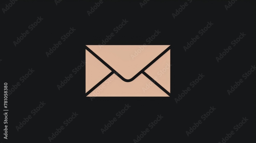Poster A simple black envelope icon on a dark background. Can be used for various design projects